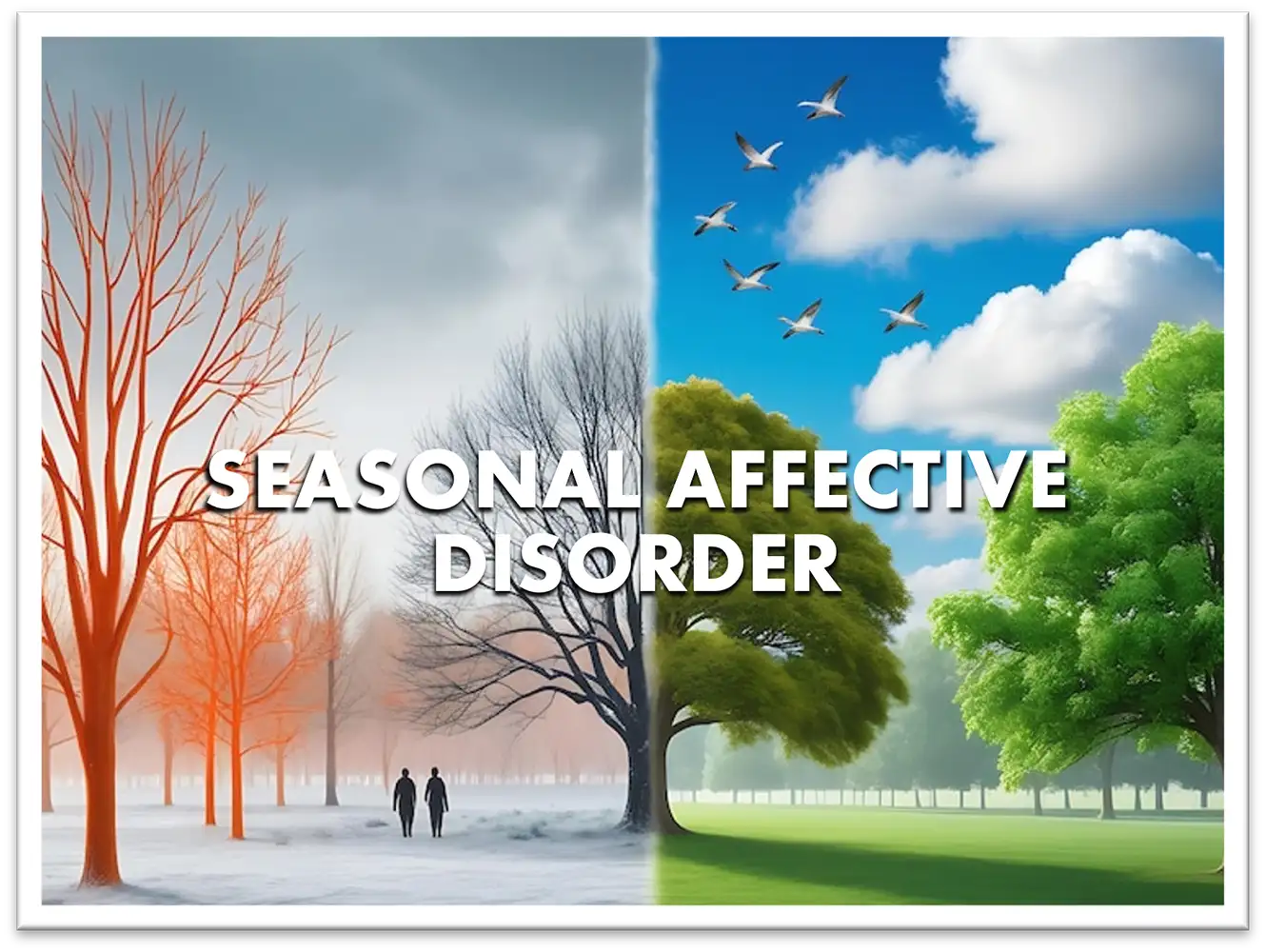Image of seasons with caption Seasonal Affective Disorder