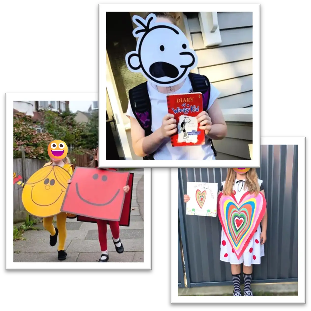 Images of children dressed up in book week costumes